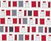 Patchworkstoff SEW HAPPY mit Garnrollen, rot-grau