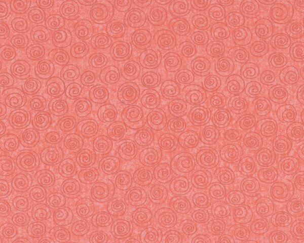 Patchworkstoff "Designer Pinwheels", Batikdruck Kringel, helles lachsrot-aprikot