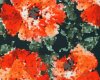 Designer-Jersey aus Italien DOLCE, Pixel-Blumen, orange-dunkles petrol