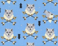 Feiner Baumwolljersey mit Elasthan LUPUS, Wölfe,...