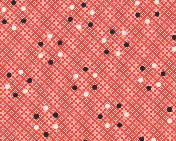 Patchworkstoff FLORENCE mit Kreuzchen-Rauten und Punkte, lachsrot