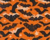 Patchworkstoff SPOOKTACULAR mit Fledermäusen, gedecktes orange