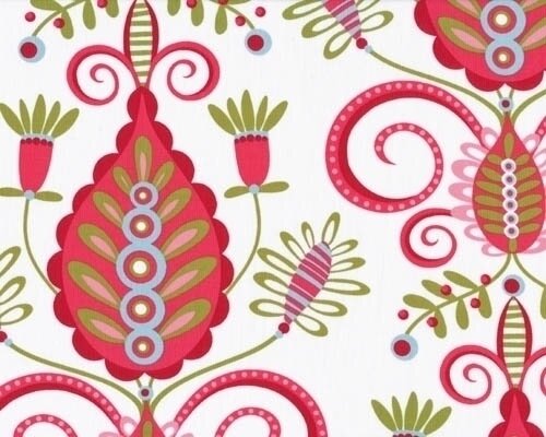 Patchworkstoff PILLOW & MAXFIELD mit Phantasie-Blüten, pink-weiß