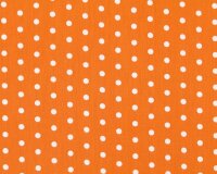 Feine Baumwolle HILDE mit großen Punkten, orange-weiß