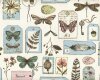 Englischer Dekostoff Clarke & Clarke WILDLIFE, Schmetterlinge und Blumen, hellblau-altrosa