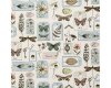 Englischer Dekostoff Clarke & Clarke WILDLIFE, Schmetterlinge und Blumen, hellblau-altrosa