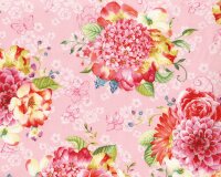 Patchworkstoff VERANDA, Sommerblumenpracht, rosa-rot