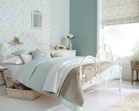 B-Ware Englischer Dekostoff Clarke & Clarke CROMER, Streifen-Design, altrosa-grau