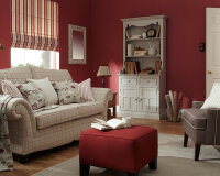 B-Ware Englischer Dekostoff Clarke & Clarke CROMER, Streifen-Design, altrosa-grau