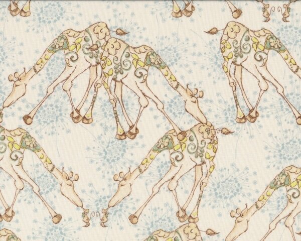Patchworkstoff RIDDLES AND RHYMES Blumige Giraffen Natur Patchworkstoff riddles and rhymes blumige giraffen natur