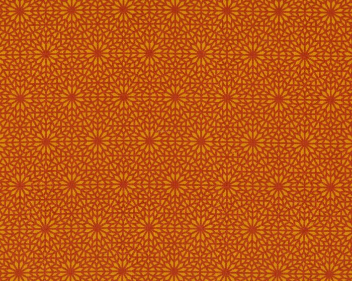 Patchworkstoff SHAMAN VISIONARY, Blüten-Netz, terracotta-orange