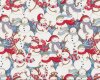 Patchworkstoff SWIRLY SNOWMEN, quirlige Schneemänner, rot-gedecktes blau