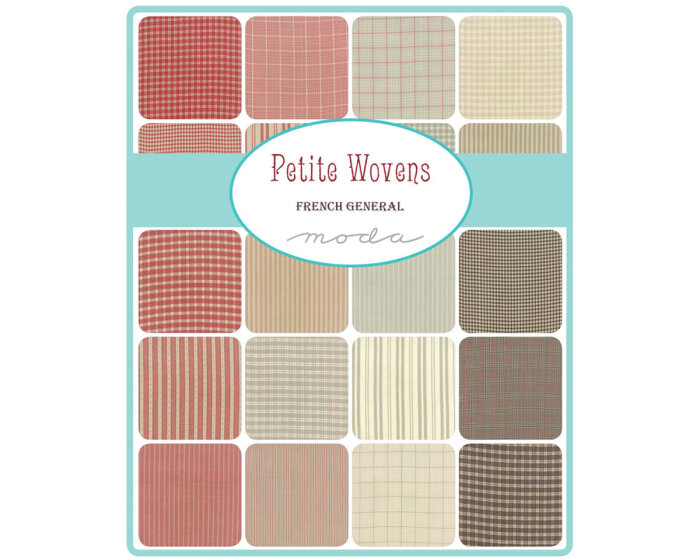 Seidig weicher Patchwork-Webstoff PETITE WOVENS, feine Punkte-Streifen, beige-helles pastellrot, Moda Fabrics