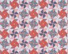 Patchworkstoff "Stars & Stripes" mit Windmühlen, rot-blau-hellblau