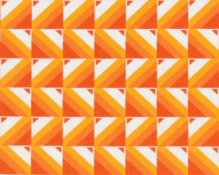 Patchworkstoff SIMPLY COLORFUL, Streifen-Quadrate, gebrochenes weiß-orange, Moda Fabrics