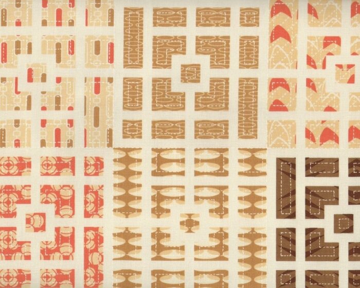 58-cm-Rapport Patchworkstoff MODERN NEUTRALS, Baustein-Quadrate, gedecktes aprikot-helles hellbraun, Moda Fabrics