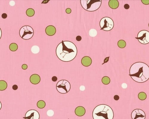 Patchworkserie Chirp! mit Vogelkreisen, rosa