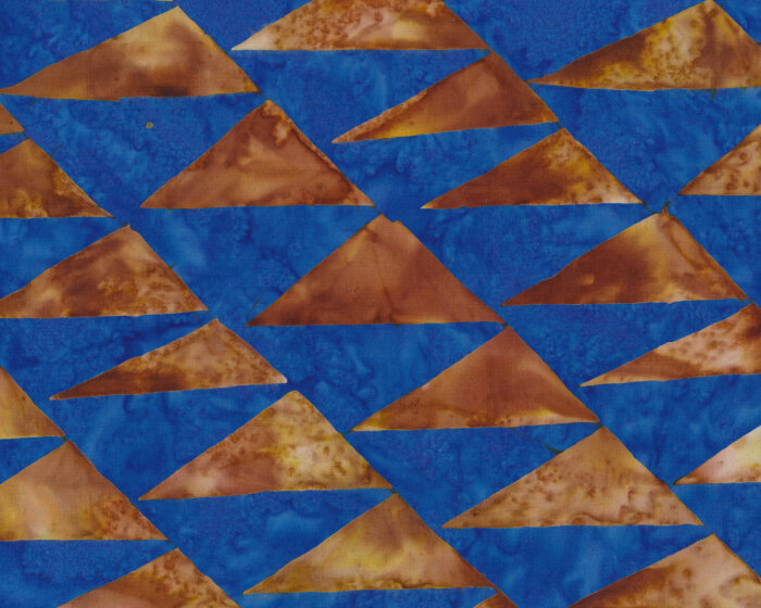 Batik-Patchworkstoff ARTISAN BATIKS, Dreiecke, braun-ultramarinblau