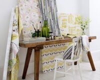 Englischer Dekostoff Clarke & Clarke FOLIA ANAIS, Korbblüten, pink