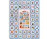 60-cm-Abschnitt Patchworkstoff PENNYS DOLLHOUSE, Puppenhaus, orange-himmelblau