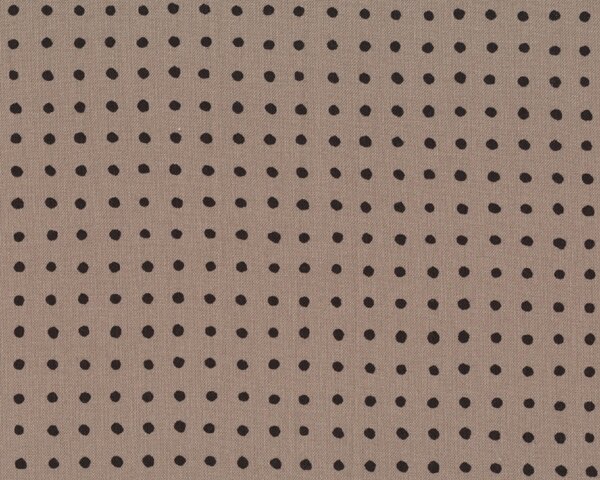 Patchworkstoff "June Dot" mit Tupfen-Punkten, helles schlammbraun-schwarz
