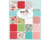 Patchworkstoff LIL RED, folkloristische Blumen, gedecktes limette, Moda Fabrics