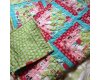 Patchworkstoff LIL RED, folkloristische Blumen, gedecktes limette, Moda Fabrics