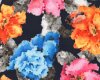 Designer-Jersey aus Italien DOLCE & G, Pixel-Blumen, rosa-dunkelblau