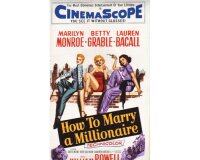 60-cm-Rapport Patchworkstoff HOLLYWOOD ICONS, Filmplakate mit Marilyn Monroe, rot-schwarz