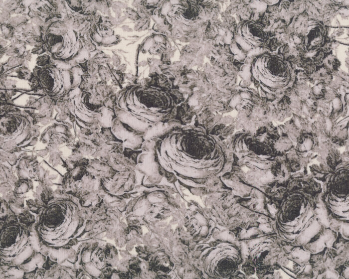 Patchworkstoff ROSE WATER, Rosen, steingrau, Tina Givens