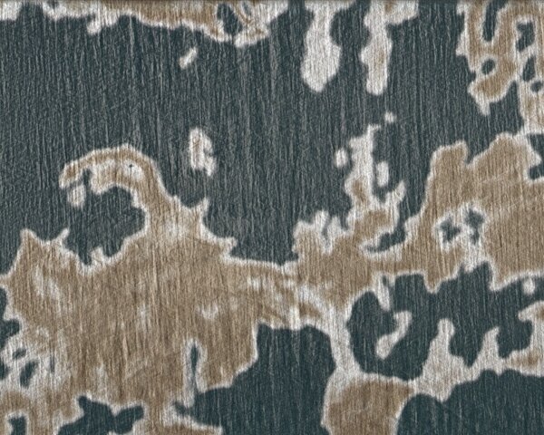 Beschichtete leichte Baumwolle "Landscape" mit verlaufenden silbernen Feldern, dunkles petrol