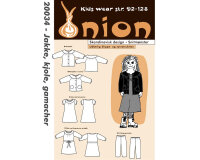 Jacke, Kleid mit Puffärmeln und 3/4-Leggings, Schnittmuster ONION 20034