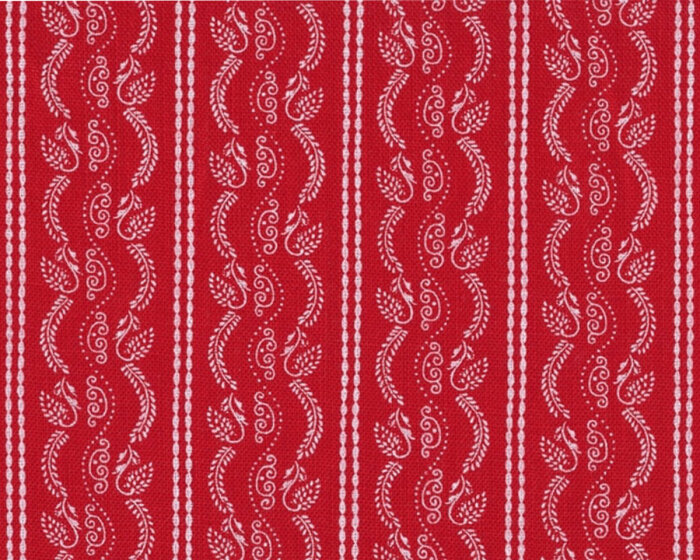 Trachten-Leinen PAOLA DRUCK, Ornament-Streifen, kräftiges rot-weiß
