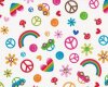 Patchworkstoff "Feeling Groovy" mit Herzen, Blumen und Autos, rosa