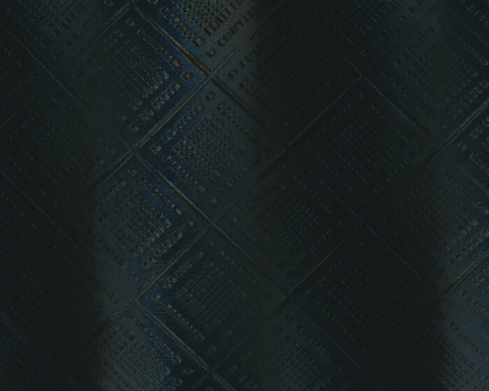 Edler glänzender Designer-Baumwollsamt aus Italien METRO-VELVET, Rauten-Dessin, schwarz