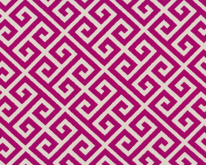 Feiner Popeline-Patchworkstoff SKOPELOS, Mäander-Rauten, fuchsia-natur