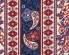Patchworkstoff ARTISAN mit Muster- und Blütenstreifen, rotbraun-blau