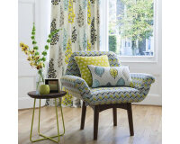 Englischer Dekostoff Clarke & Clarke CARIBA, Zacken-Mosaik, gedecktes lila-helles türkis