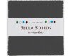 Precuts Charm Pack BELLA SOLIDS, 12,5 x 12,5 cm, 42 Quadrate, anthrazit, Moda Fabrics