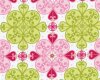 Patchworkstoff "Mezzanines" mit geometrischen Blüten-Ornamenten, rosa-limette hell