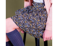 Feiner Baumwollstoff, Popeline FOREST TREASURE, Blätter und Beerenzweige, anthrazit-olivgelb