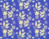 Patchworkstoff "Happy Go Lucky" mit Blumen-Blätter-Stempeln, aquablau
