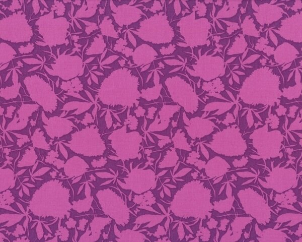 Patchworkstoff "Bryant Park" mit Schattenblumen-Muster, lila-pink