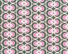 Feiner Popeline-Patchworkstoff "Hyperreal Garden" mit geometrischen Kreisringe-Muster, dunkelgrün-hellrosa