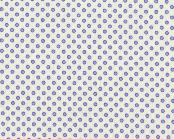 Patchworkstoff "Penelope" mit kleinen Punkte-Kreisen, creme-taubenblau