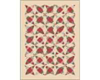 Patchworkstoff UNDER THE MISTLETOE, Weihnachtsstern und Ilex, hellbeige-dunkelrot, Moda Fabrics
