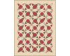 Patchworkstoff UNDER THE MISTLETOE, Weihnachtsstern und Ilex, hellbeige-dunkelrot, Moda Fabrics