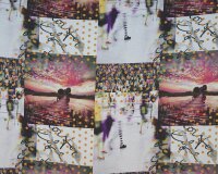 Viskose-Jersey FIGURE ASIA, Fotodruck und Punkte, goldgelb-anthrazit