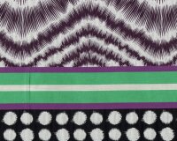 1,05-m-Rapport Doppelseitiger Baumwoll-Jacquard "Vestito" mit edlem Muster-Paneel, dunkellila-pastellgrün