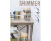 Patchworkstoff SHIMMER, Federn auf Fischgrat, beigegrau-lichtsilber metallic